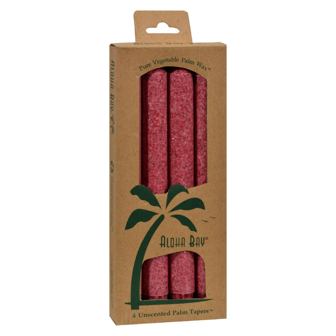 Aloha Bay - Palm Tapers - Burgundy - 4 Candles - Maras Green